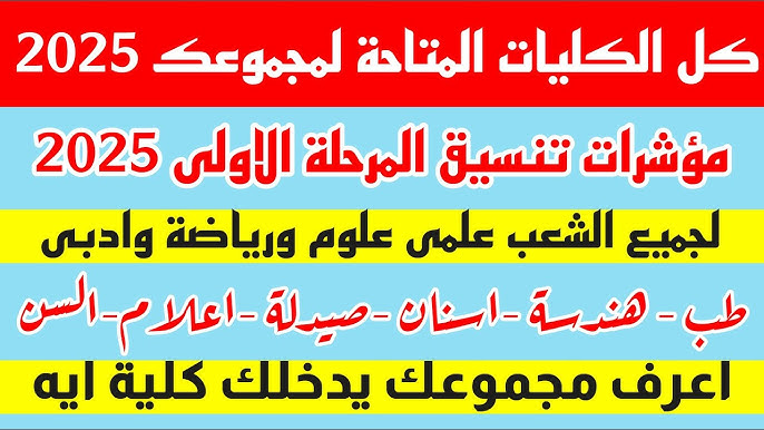 تنسيق الثانويه العامة علمي علوم