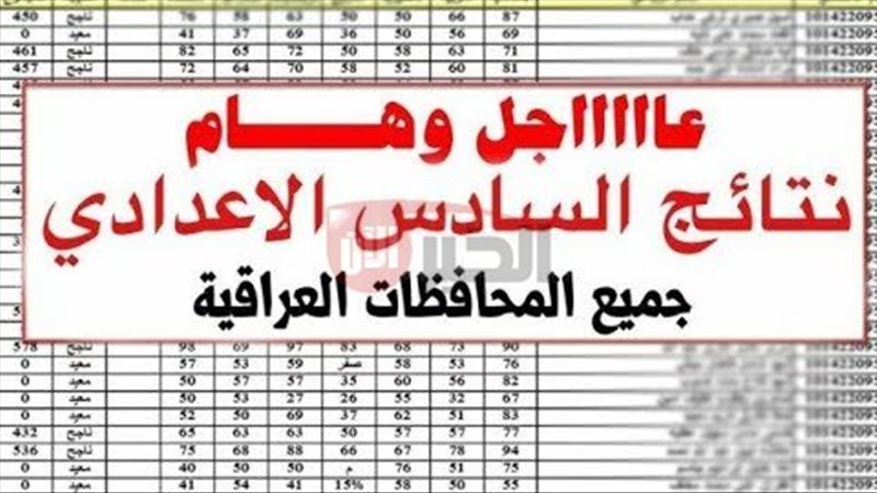 نتائج السادس الابتدائي