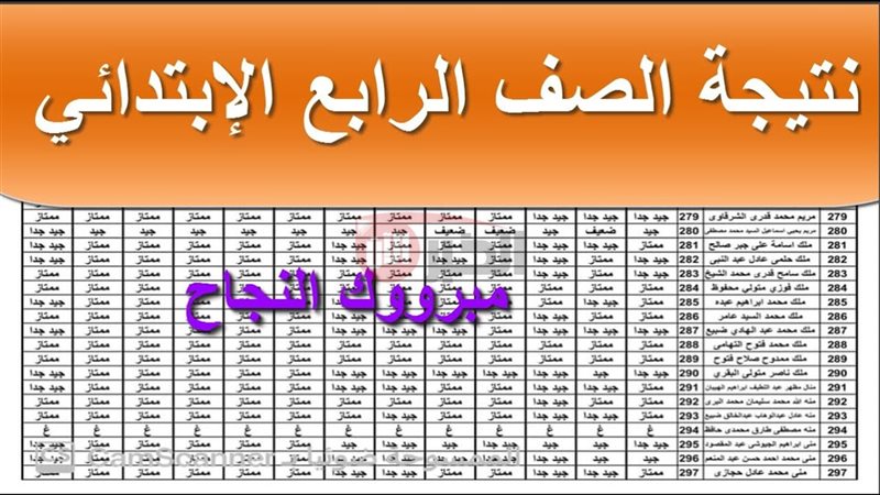 نتيجه الصف الرابع