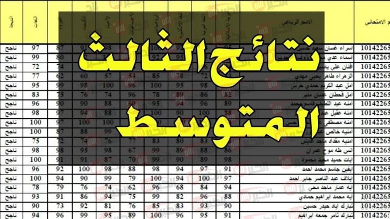 نتائج الثالث المتوسط