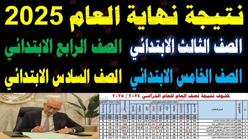 نتيجة الصف الثالث