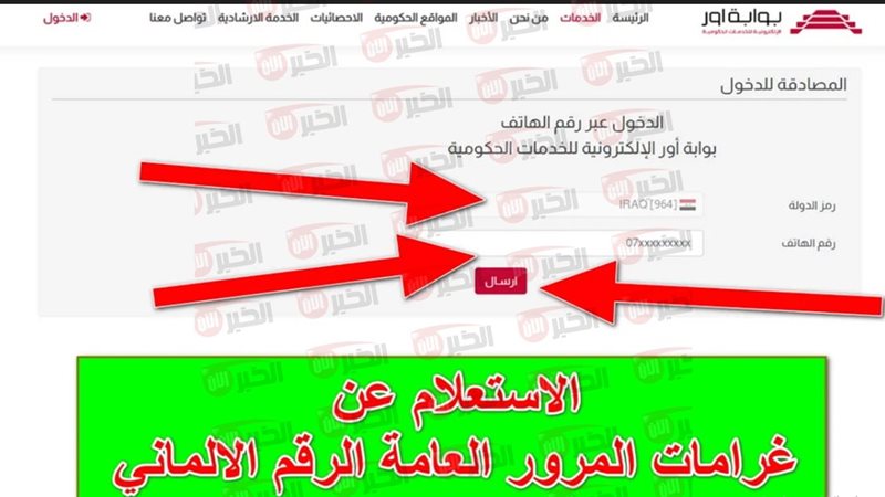 غرامات المرور بالعراق