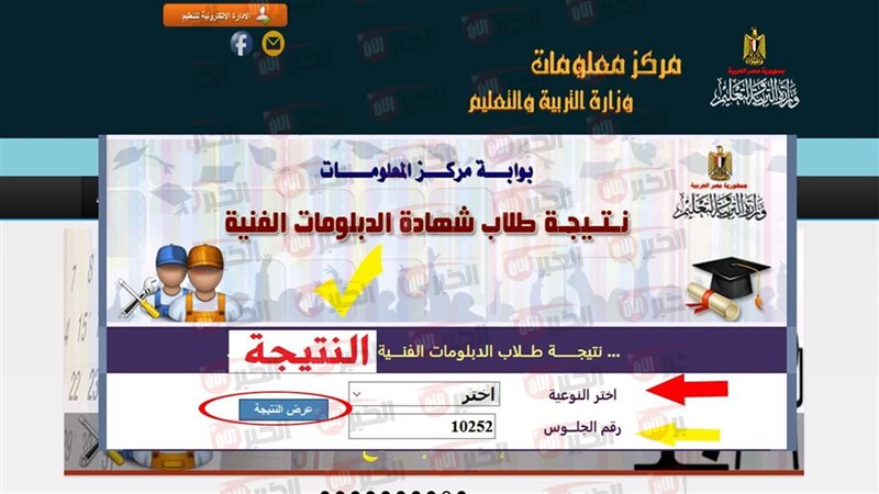 نتيجة الدبلومات الفنية