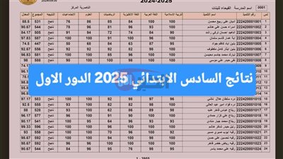 «استخرج PDF».. نتائج السادس الابتدائي 2025 بالرقم الامتحاني عبر موقع وزارة التربية