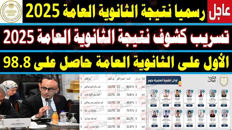 نتيجة الثانوية العامة